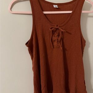 Old Navy Women's Lace-Up Rust Tank Top